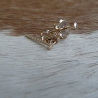 Tiny Flat Stud Earrings, 14k Gold Filled Unisex Studs, 21 Gauge Post  - Single Stud or Pair, Earlobe or Cartilage Earring - 100% Made in USA