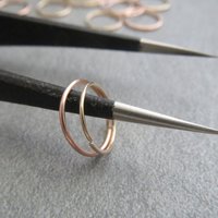 Yellow or Rose-Gold-Filled Endless Hoop Nose Ring 22, 24, or 26g, Skinny Hoop, 100% Handcrafted in the USA