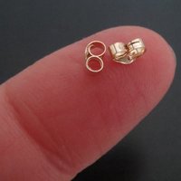 Tiny 14k Solid Gold Ear Nut(s) / Gold Earring Back(s) for Thin Post Stud Earrings (24 or 22 gauge posts), Sold Individually, Made in the USA