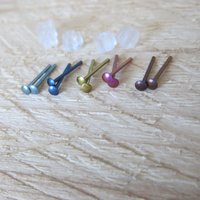 Tiny Niobium Stud Earrings, Perfect for Super Sensitive Ears, Nickel Free Studs for Earlobes or Cartilage - Made in USA, Choose Your Color!