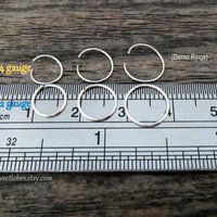 14k WHITE Gold Nose Ring, Cartilage, Lobe, Etc. - Solid Gold, NOT Plated or Filled - 20, 22, 24, or 26 Gauge Small Endless Hoop, Made in USA