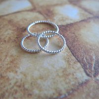 Twisted Silver Nose Ring / Twisted Hoop For All Piercings, 925 Sterling Silver, 22 Gauge, Tiny 5mm to 10mm, 100% Made in the USA