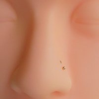 14k Gold Nose Stud, TEENY Tiny Flat or Ball Nose Ring, Solid Gold Super Thin 24 GAUGE Post - 100% Made in USA