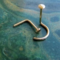 Gold Nose Stud - Small, 14k Gold Filled Nose Ring, 22g Gold Nose Screw, L-Bend, Straight, or Fishtail - 100% Made in the USA