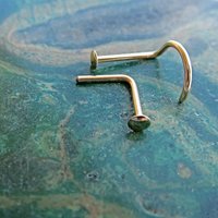 Gold Nose Stud - Small, 14k Gold Filled Nose Ring, 22g Gold Nose Screw, L-Bend, Straight, or Fishtail - 100% Made in the USA