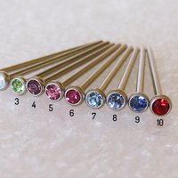 Small Gemstone Nose Stud, 316L Surgical Steel, Cubic Zirconia Nose Ring, Choice of Many Colors!