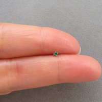Small, 2mm Green Nose Stud, Sterling Silver Emerald Green Nose Ring, Cubic Zirconia Gemstone Nose Stud, 21g Post