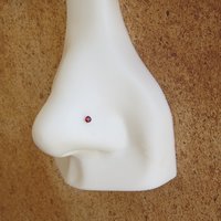 Small, 2mm Ruby Red Nose Stud, Sterling Silver Red Nose Ring, Cubic Zirconia Gemstone Nose Ring, 21g Post