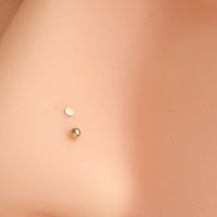 14k Gold Nose Stud, TEENY Tiny Flat or Ball Nose Ring, Solid Gold Super Thin 24 GAUGE Post - 100% Made in USA