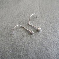 Tiny Ball Nose Stud, Solid 925 Sterling Silver Nose Ring, 2 Head Sizes, Skinny 24g Post - Tiny Nose Rings Made in USA