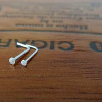 Tiny Flat Nose Stud, Argentium Silver Nose Ring - Nickel-Free Hypoallergenic Nose Jewelry, Nose Screw Made in USA