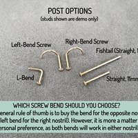 Tiny Flat Nose Stud, Argentium Silver Nose Ring - Nickel-Free Hypoallergenic Nose Jewelry, Nose Screw Made in USA