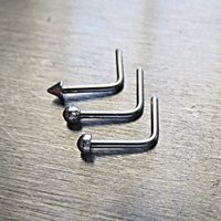 Set of THREE Surgical Steel Nose Studs, Basic Nose Rings - One Spiked, One Domed, and One Ball Stud, Classic and Durable