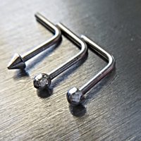 Set of THREE Surgical Steel Nose Studs, Basic Nose Rings - One Spiked, One Domed, and One Ball Stud, Classic and Durable