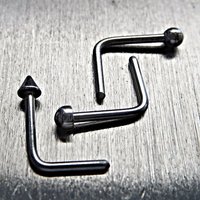 Set of THREE Surgical Steel Nose Studs, Basic Nose Rings - One Spiked, One Domed, and One Ball Stud, Classic and Durable