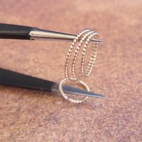 14k Gold Twisted Hoop, 21g Nose Ring, Septum Hoop, Cartilage Earring