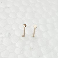 14k Gold Nose Stud, TEENY Tiny Flat or Ball Nose Ring, Solid Gold Super Thin 24 GAUGE Post - 100% Made in USA