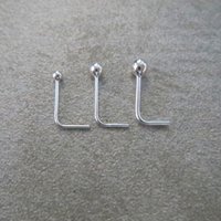 Ball Nose Stud, Argentium Silver Nose Ring in Your Choice of 3 Sizes, Several Post Styles - Nickel-Free Nose Studs Made in USA
