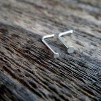 Tiny Flat Nose Stud, Argentium Silver Nose Ring - Nickel-Free Hypoallergenic Nose Jewelry, Nose Screw Made in USA