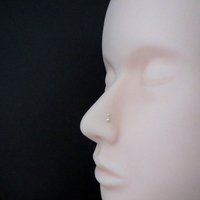 Tiny Ball Nose Stud, Solid 925 Sterling Silver Nose Ring, 2 Head Sizes, Skinny 24g Post - Tiny Nose Rings Made in USA