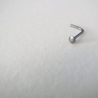 Niobium Nose Ring- Small, Flat Niobium Nose Stud, Gunmetal Grey Nose Screw, L Bend, Straight, or Fishtail - Hypoallergenic Nose Jewelry