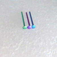 Tiny Stud Post Earrings, Niobium Relief Studs in Green, Purple, or Teal; Single or Pair, 2mm Nickel Free Studs - Lobes, Cartilage