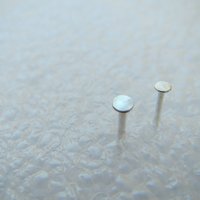 Tiny Flat Stud Post Earrings, Hypoallergenic Argentium Silver - Single or Pair, Lobe and Cartilage, Nickel Free Stud Earrings - Made in USA