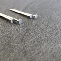 Tiny Flat Stud Post Earrings, Hypoallergenic Argentium Silver - Single or Pair, Lobe and Cartilage, Nickel Free Stud Earrings - Made in USA