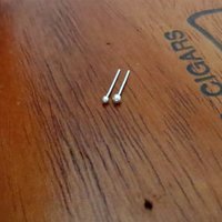 Tiny 925 Sterling Silver Ball Stud Post Earrings, Solid (Not Hollow) - Great For Lobe and Cartilage Piercings, Made in USA