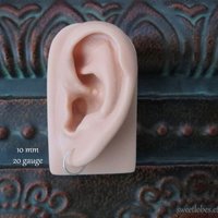 10mm 925 Solid Sterling Silver Endless Loop Ring for Earlobe, Cartilage - Choose Your Gauge (24, 22, 20, 18, or 16g); Made in the USA