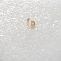 14k Solid Gold Teeny Tiny Ball Stud Earrings, Single or Pair - Super Thin 24 Gauge Post, Earlobe or Cartilage Studs, 100% Made in the USA