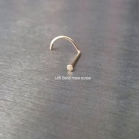 SUPER TINY Flat, Gold Nose Stud, 14K Gold Filled Nose Screw, L-Bend, Straight, or Fishtail - 100% Made in the USA
