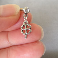 Lucky Charm Shamrock Helix Stud 18g Piercing - Choice of Gemstone Color for Tragus Piercing, 4-Leaf Clover Cartilage Earring