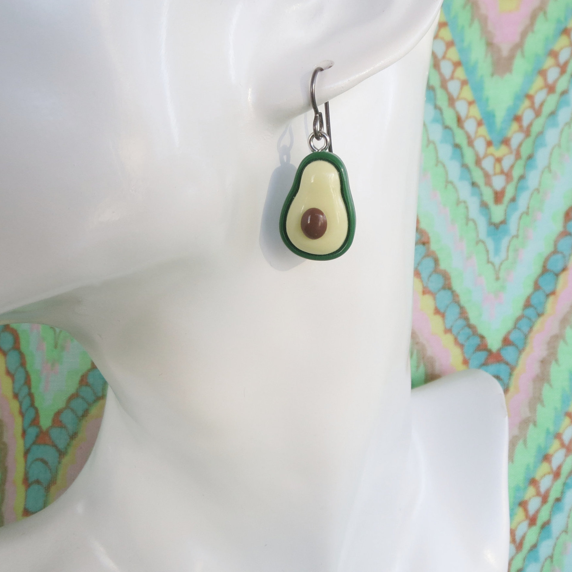 Small Avocado Earrings on Super Hypoallergenic Niobium Ear Wires, Dangle Earrings for Sensitive Ears