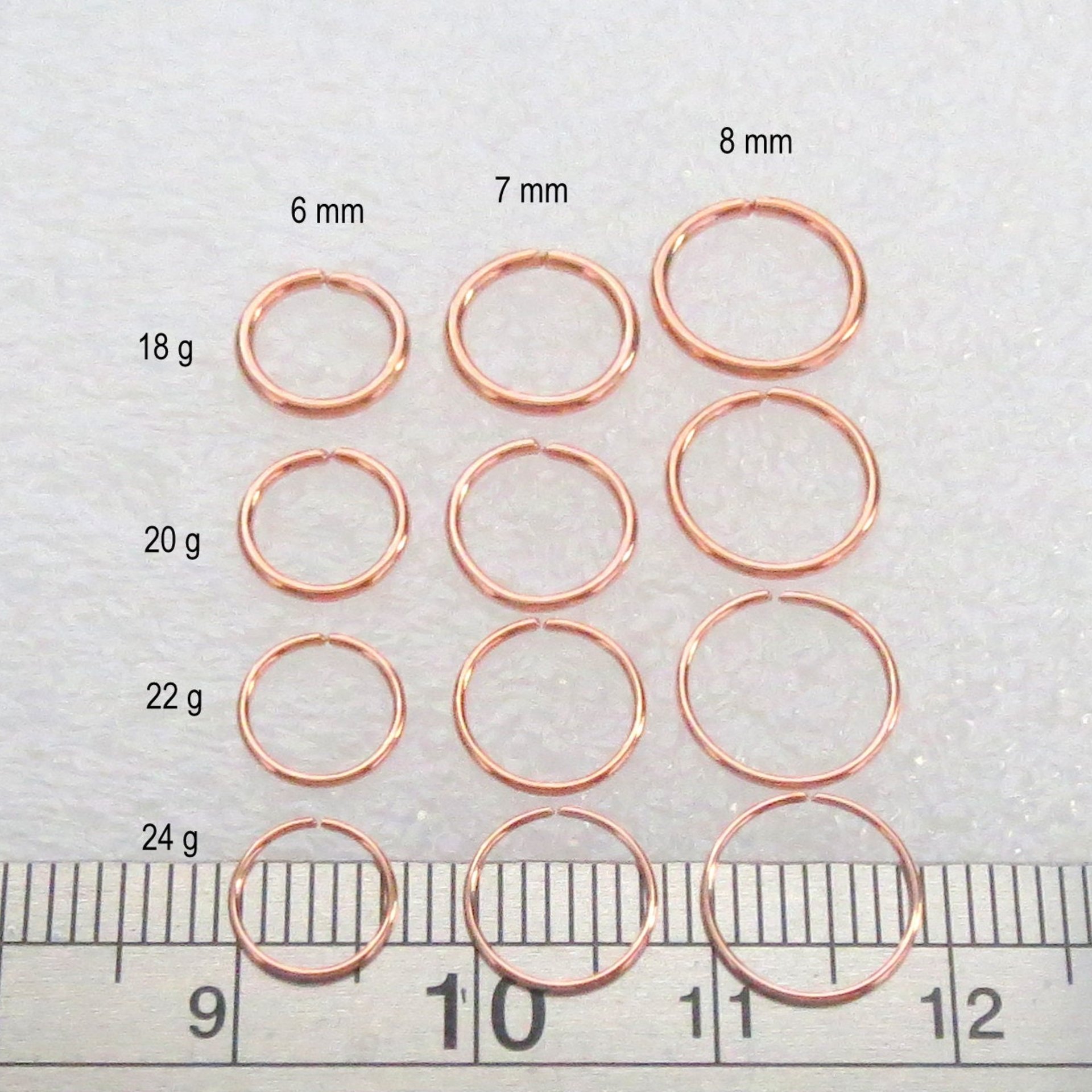 Solid Copper Nose Ring, Earring, Cartilage Endless Hoop, Beautiful Copper Hoop Available in Gauges from 24g to 16g, 100% Pure, Solid Copper