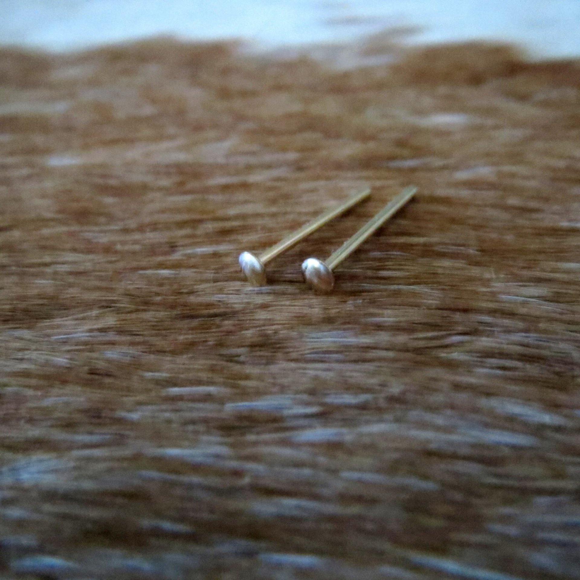 Tiny Flat Stud Earrings, 14k Gold Filled Unisex Studs, 21 Gauge Post  - Single Stud or Pair, Earlobe or Cartilage Earring - 100% Made in USA
