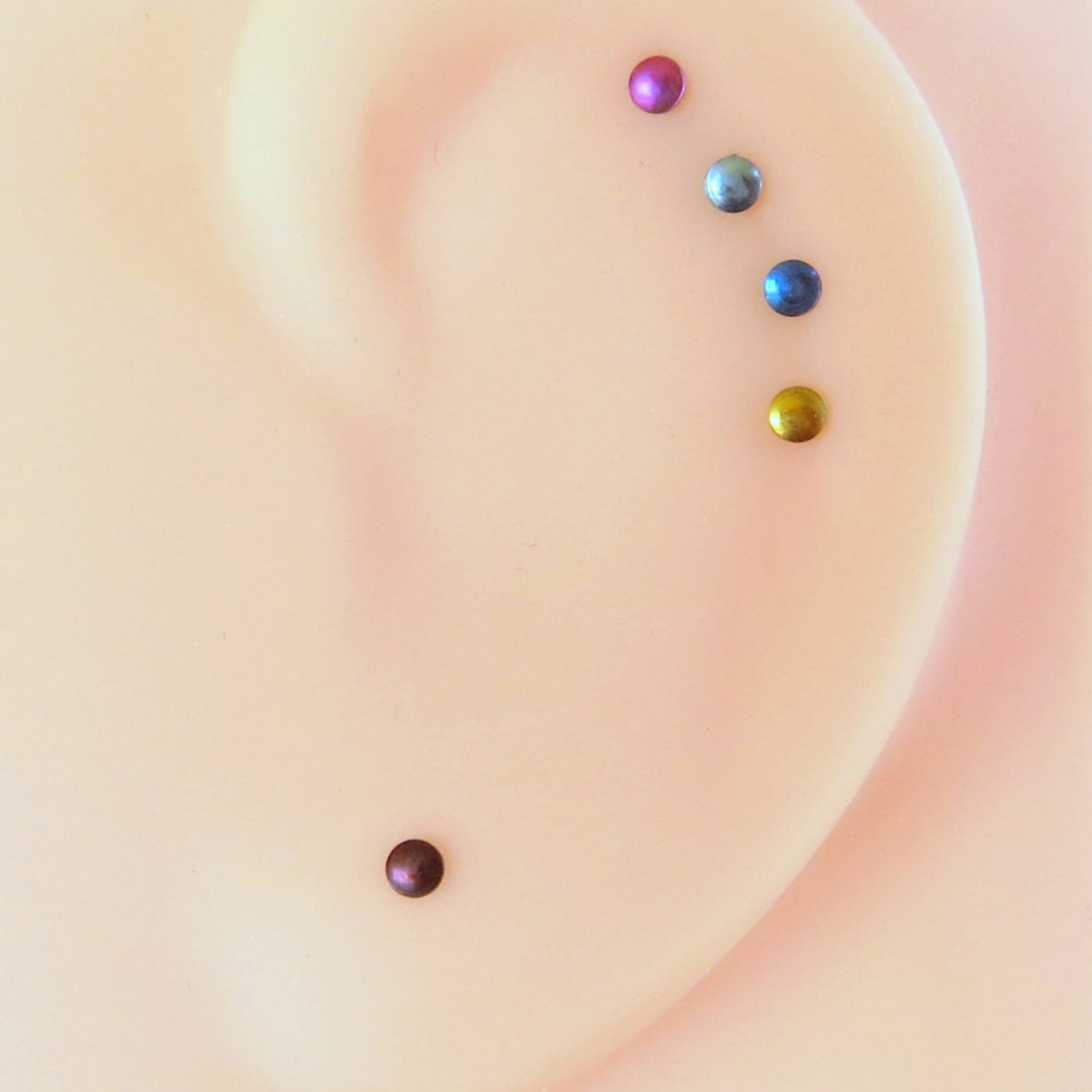 Tiny Niobium Stud Earrings, Perfect for Super Sensitive Ears, Nickel Free Studs for Earlobes or Cartilage - Made in USA, Choose Your Color!