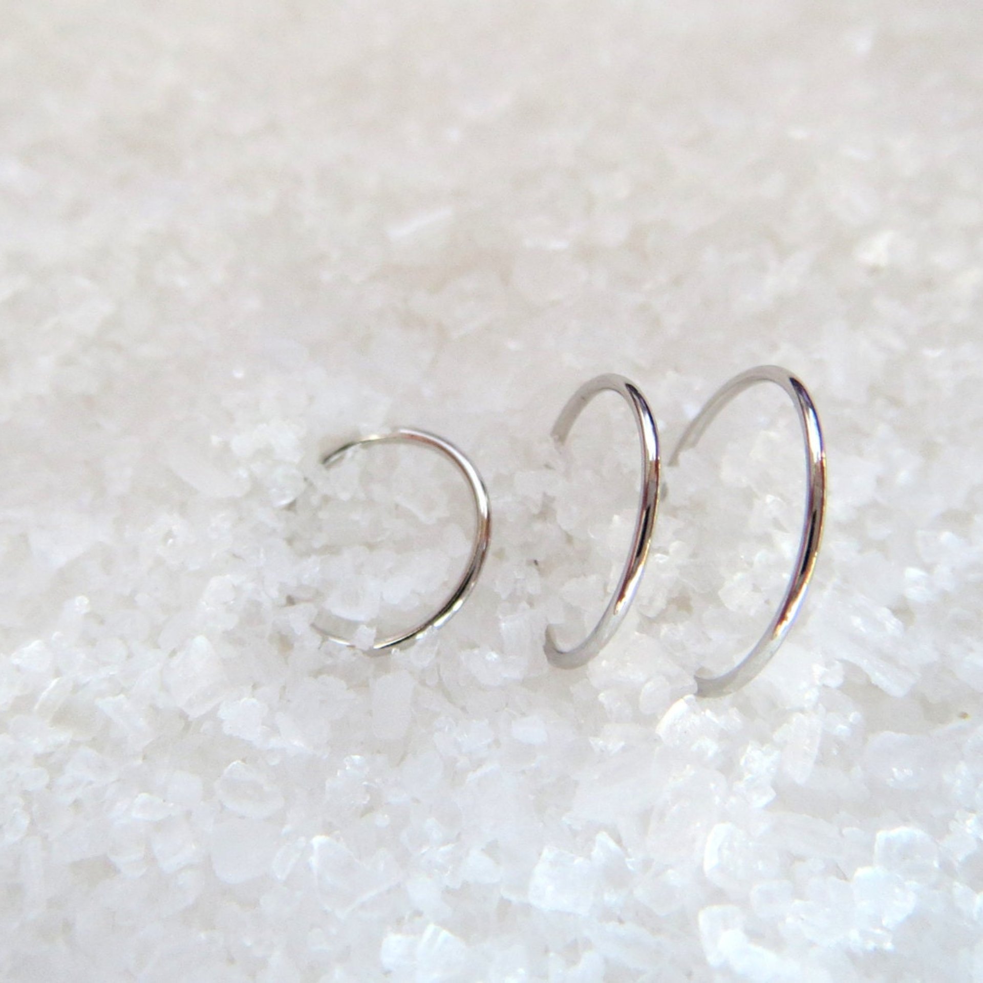 Solid Platinum Nose Ring Hoop Suitable for Tragus, Helix, Lip, Etc. - Superior Quality, Skinny 24, 22, or 20g Endless Hoop, 100% Made in USA