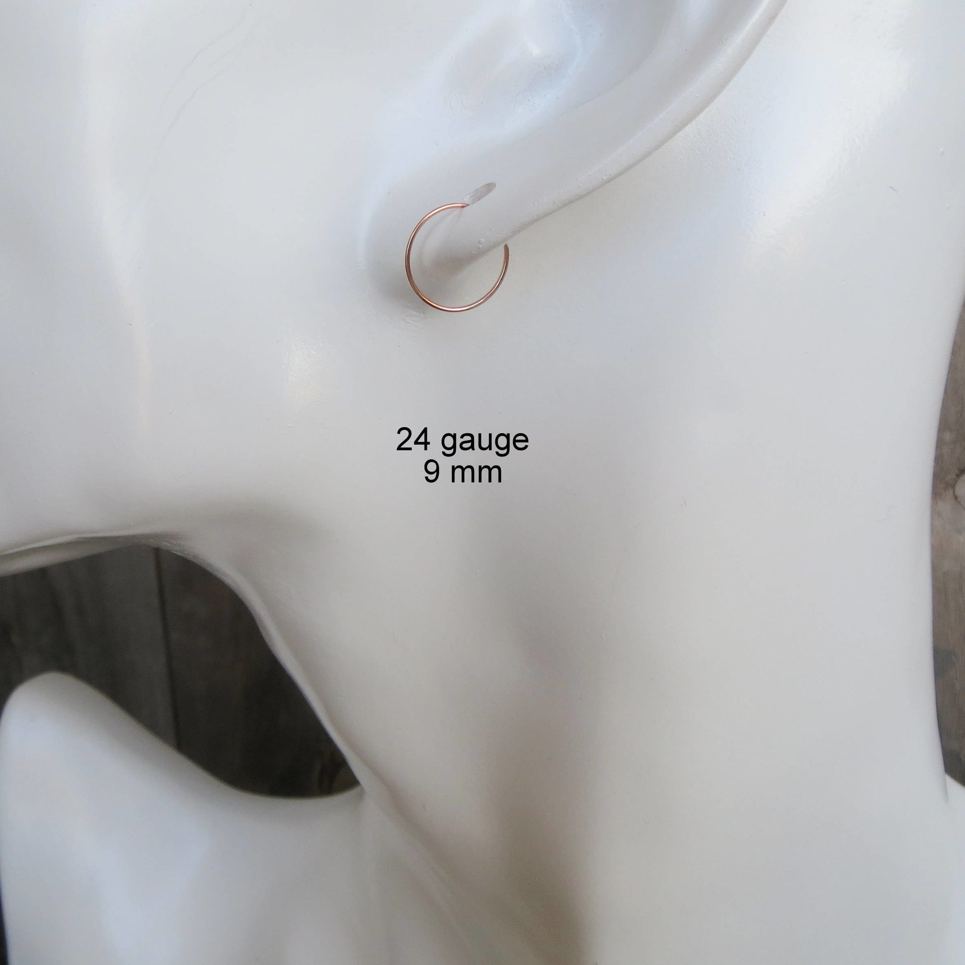 Set of THREE Skinny Hoop Nose Rings, Mix and Match: Yellow / Rose-Gold Filled, Sterling Silver - Nose, Earlobe, Helix, Tragus, Etc, 100% Made In USA