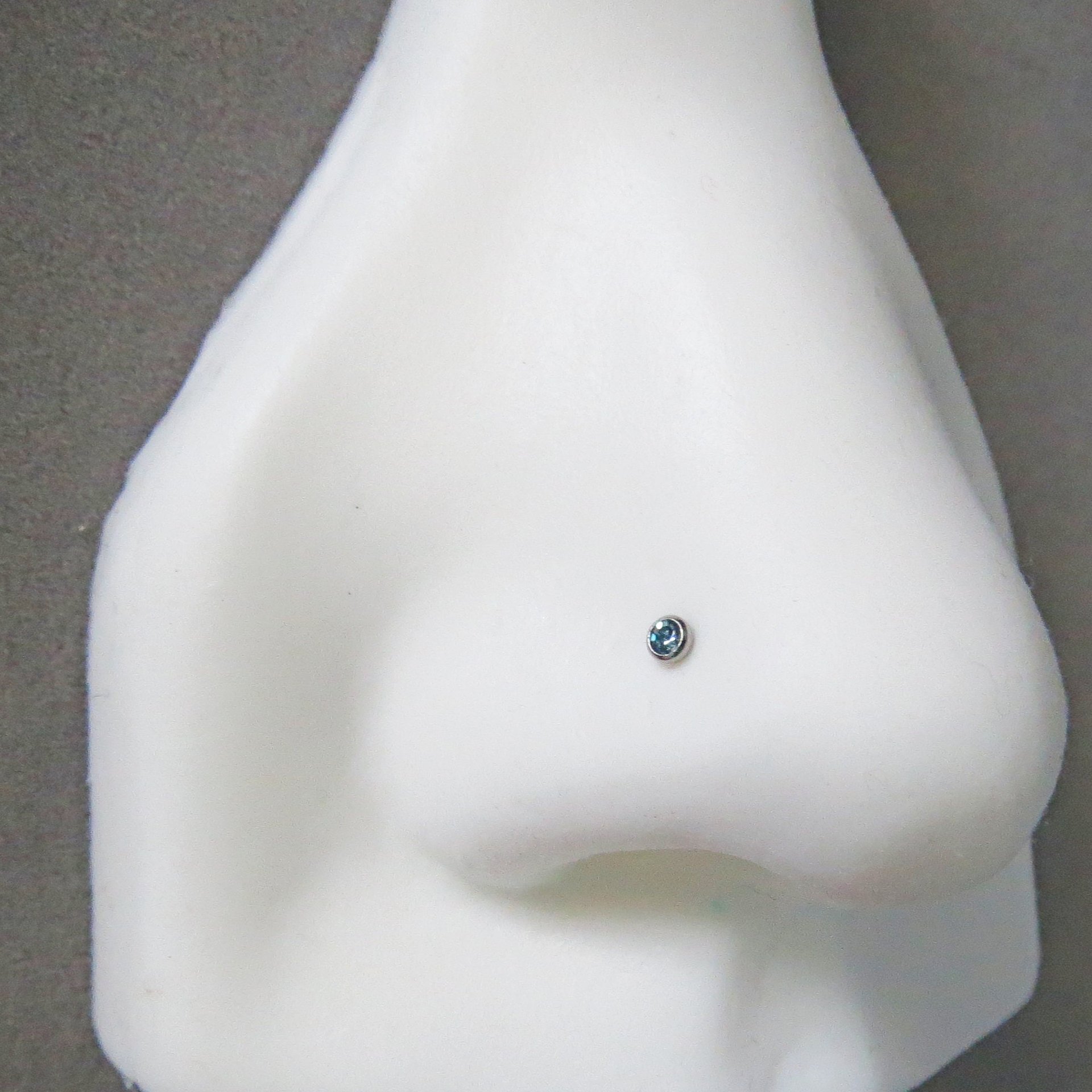 Small Gemstone Nose Stud, 316L Surgical Steel, Cubic Zirconia Nose Ring, Choice of Many Colors!
