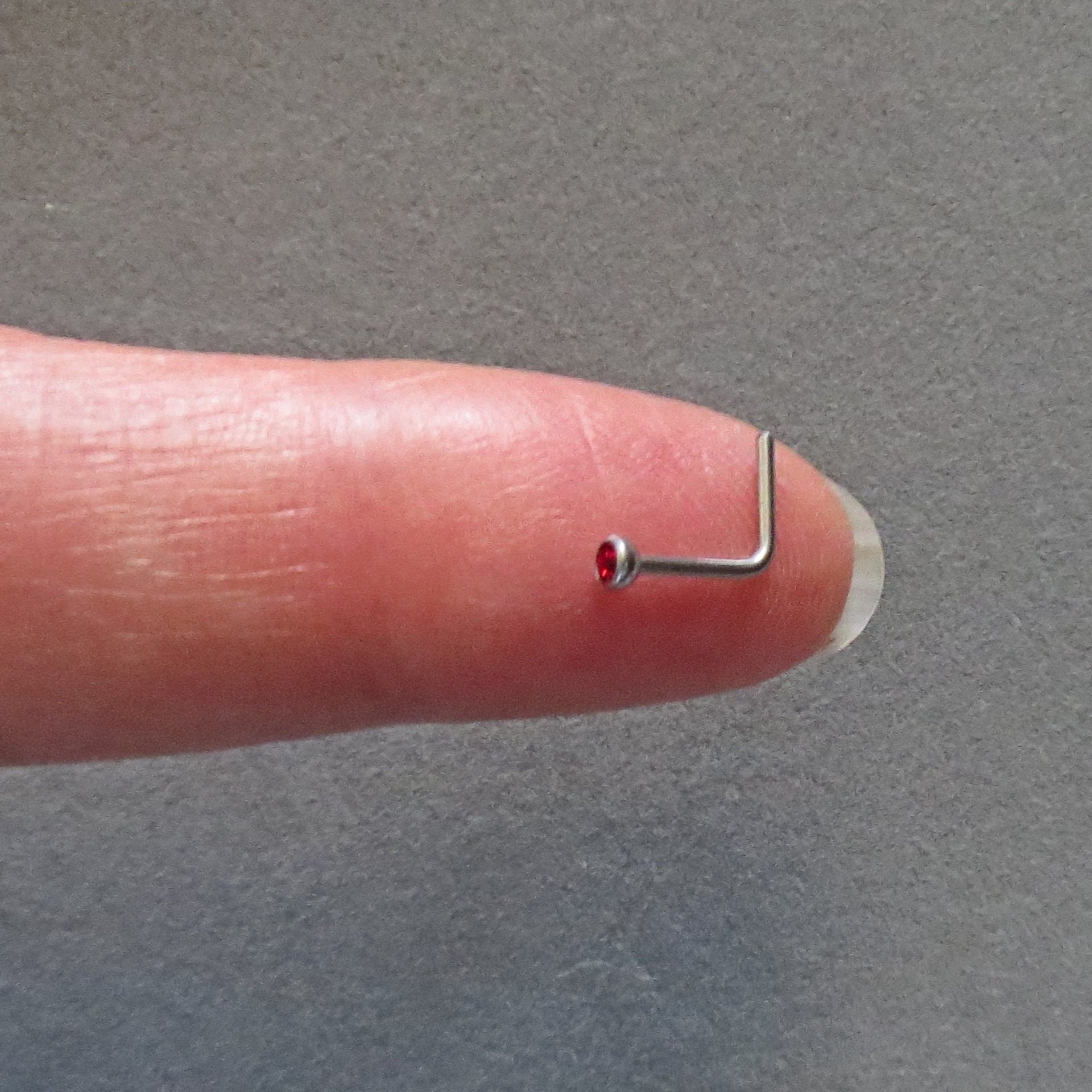 Small Gemstone Nose Stud, 316L Surgical Steel, Cubic Zirconia Nose Ring, Choice of Many Colors!