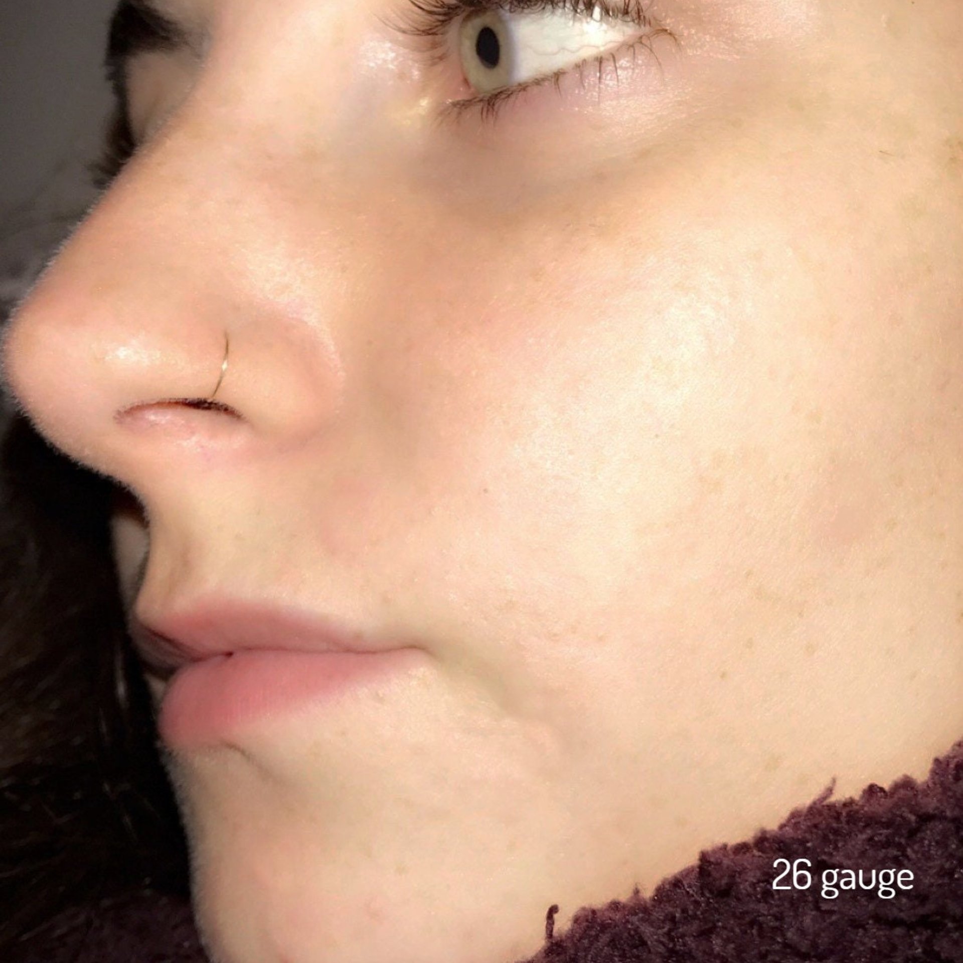 Yellow or Rose-Gold-Filled Endless Hoop Nose Ring 22, 24, or 26g, Skinny Hoop, 100% Handcrafted in the USA