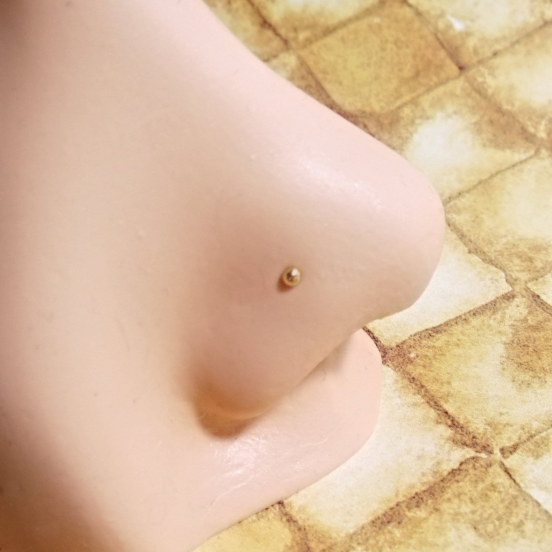 Tiny Gold Nose Stud, 14K Yellow or Rose-Gold-Filled Ball Nose Screw, L-Bend, Straight, or Fishtail - 22 Gauge CUSTOMIZABLE POST