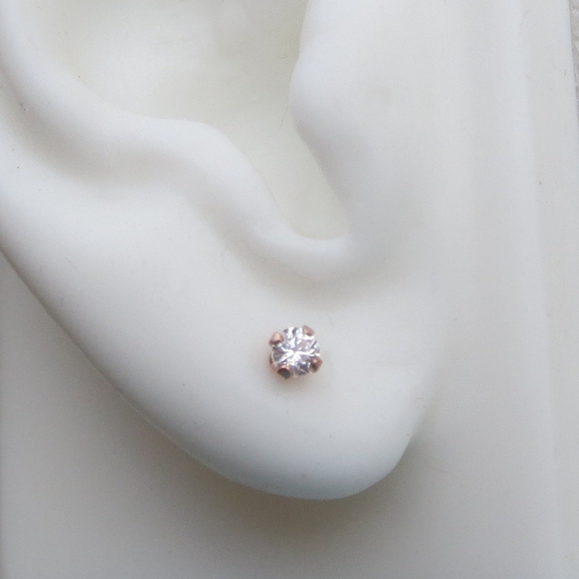 Rose Gold Filled CZ Studs; Small, Cubic Zirconia Earrings, Cartilage Jewelry; Perfect Gift for Bridesmaids!