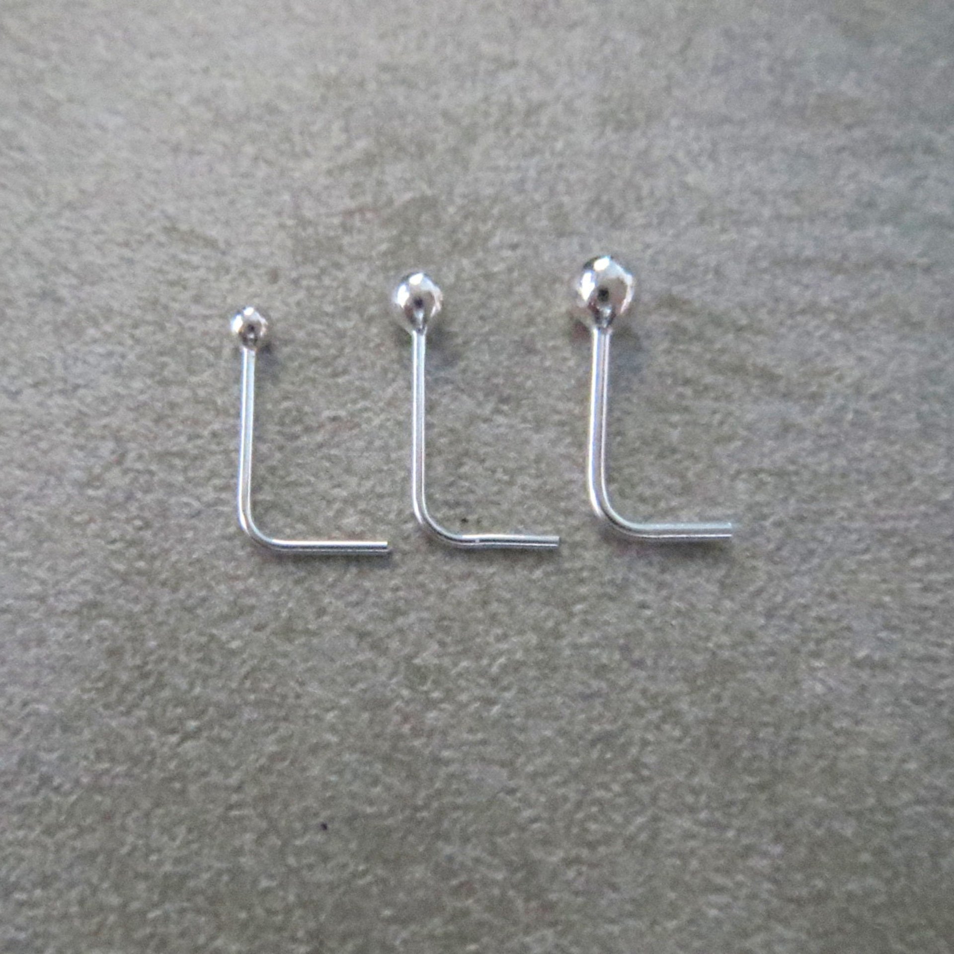 Ball Nose Stud, Argentium Silver Nose Ring in Your Choice of 3 Sizes, Several Post Styles - Nickel-Free Nose Studs Made in USA