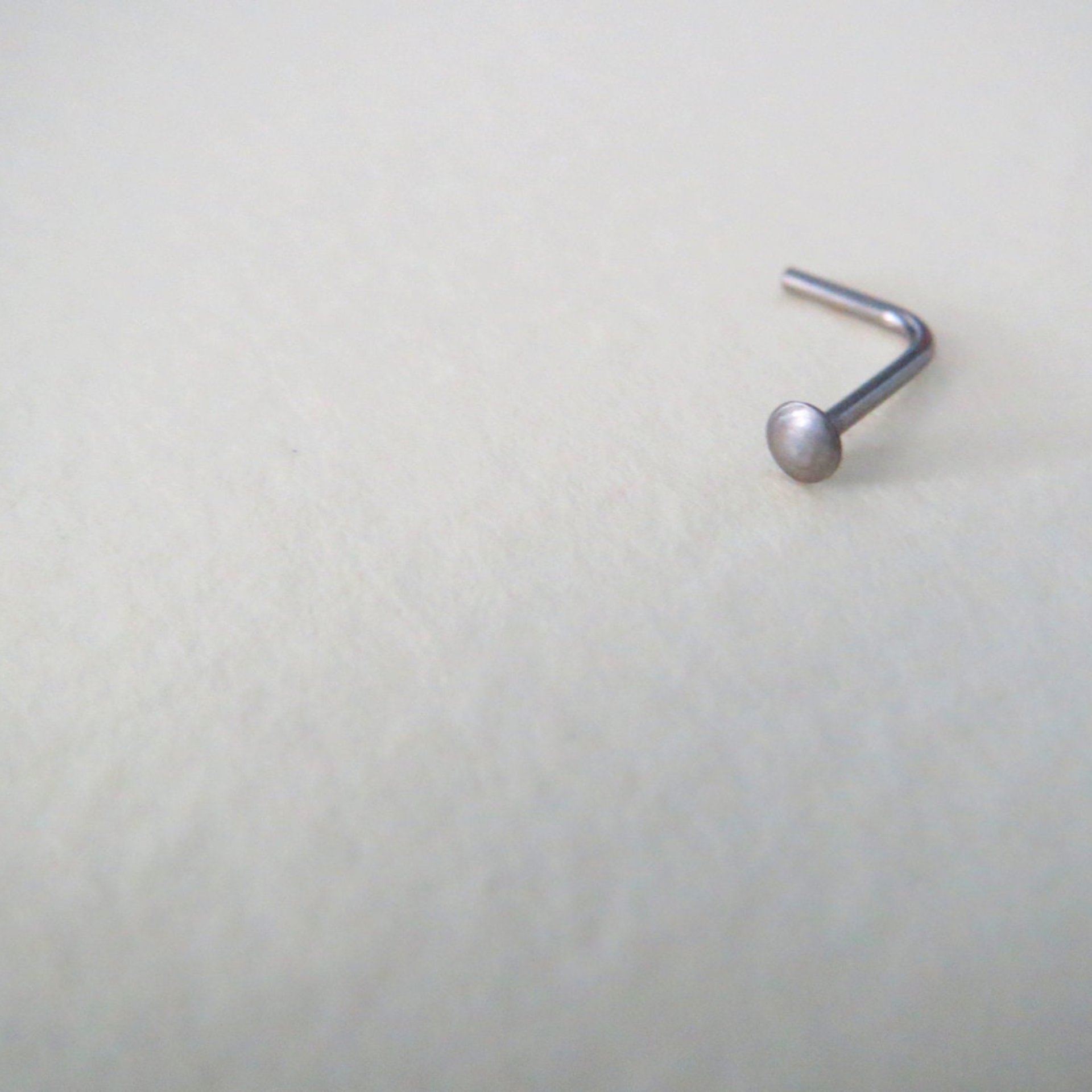 Niobium Nose Ring- Small, Flat Niobium Nose Stud, Gunmetal Grey Nose Screw, L Bend, Straight, or Fishtail - Hypoallergenic Nose Jewelry
