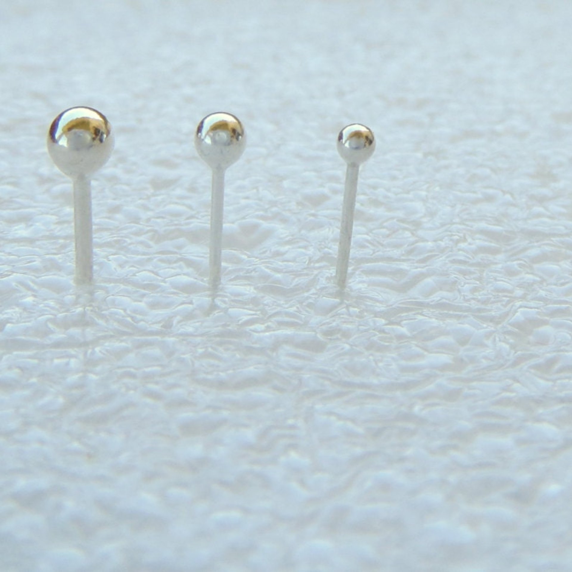Tiny Ball Stud Post Earrings, Argentium Silver, Single or Pair - Lobe and Cartilage Piercings, Nickel-Free Relief Stud Posts - Made in USA