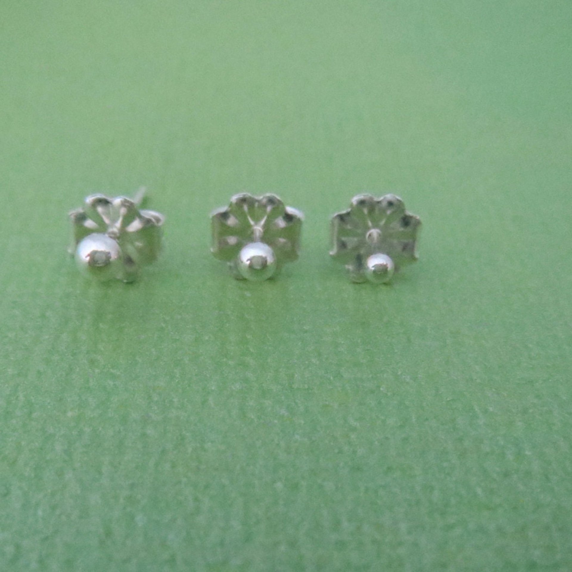 Tiny Ball Stud Post Earrings, Argentium Silver, Single or Pair - Lobe and Cartilage Piercings, Nickel-Free Relief Stud Posts - Made in USA