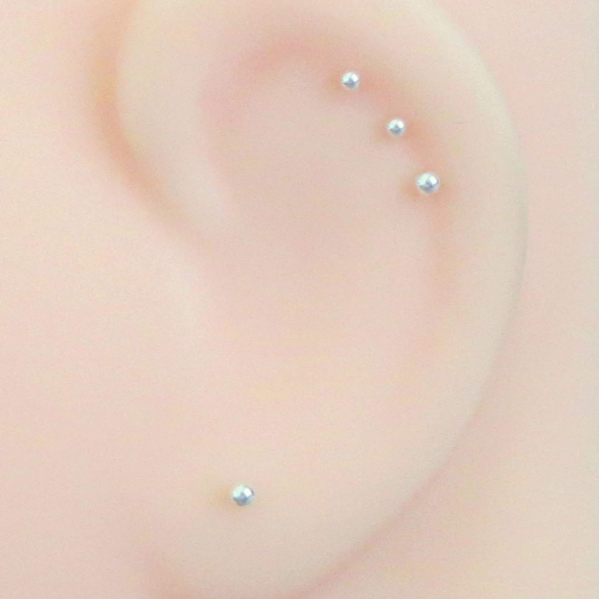 Tiny 925 Sterling Silver Ball Stud Post Earrings, Solid (Not Hollow) - Great For Lobe and Cartilage Piercings, Made in USA