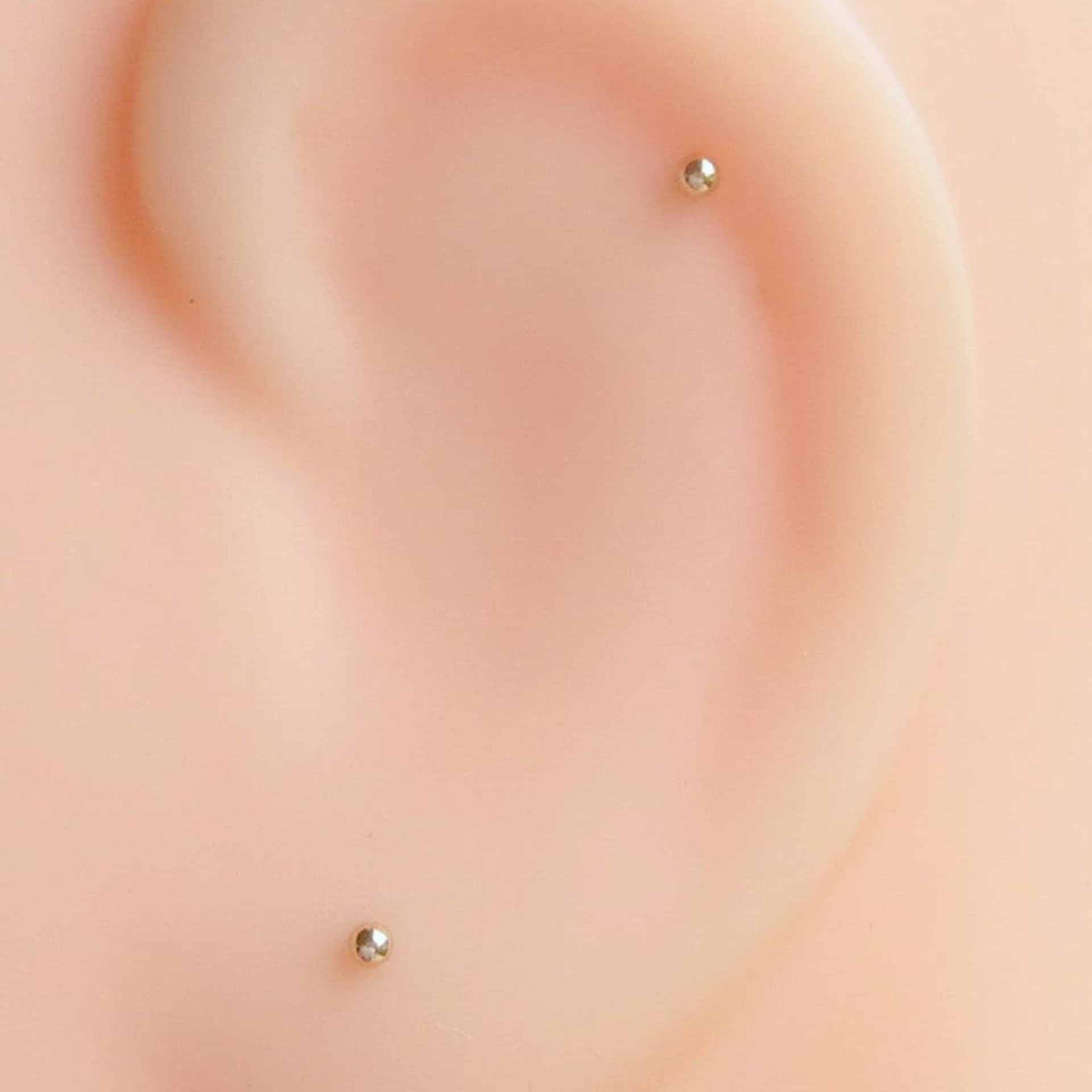 14k Solid Gold Teeny Tiny Ball Stud Earrings, Single or Pair - Super Thin 24 Gauge Post, Earlobe or Cartilage Studs, 100% Made in the USA